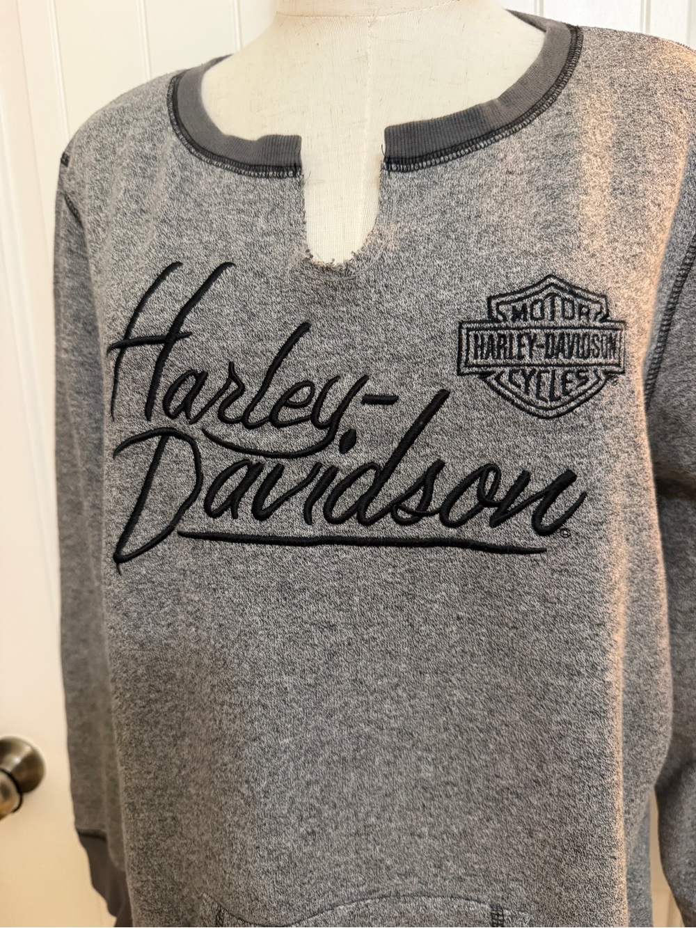 Harley-Davidson Wisconsin Gray Crewneck Long Sleeve Cuffed Sweatshirt XL - Picture 5 of 14